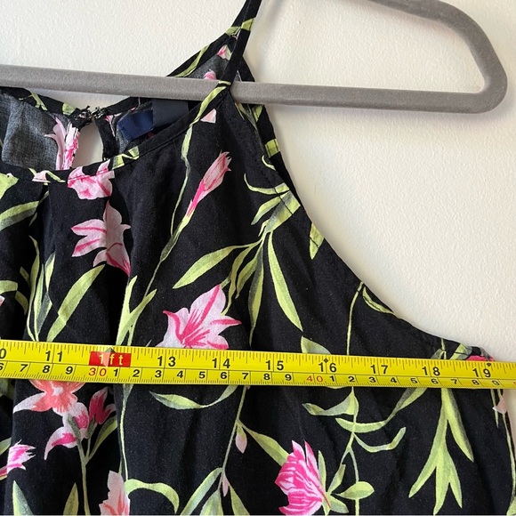 GAP Floral Spaghetti Strap Tank Top Women’s Small Black Pink Green Summer Blouse - Picture 4 of 9
